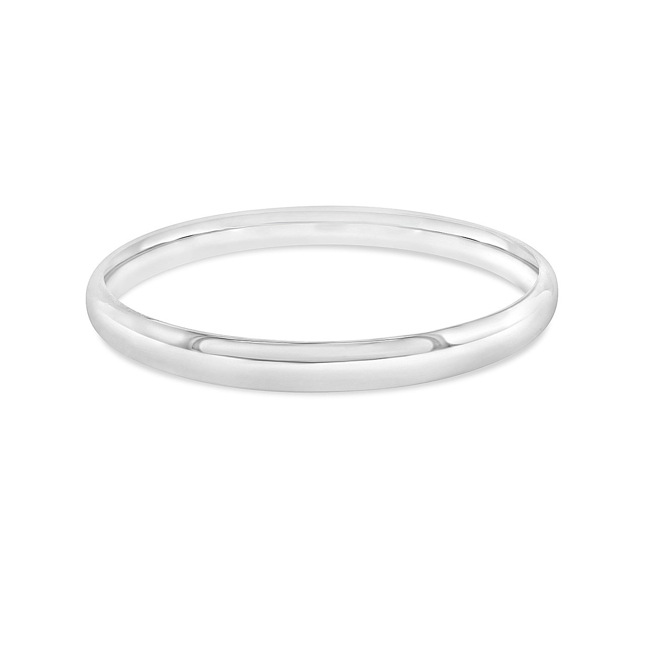 Sterling Silver Medium Heavy Half Round Bangle Size 8 1/4