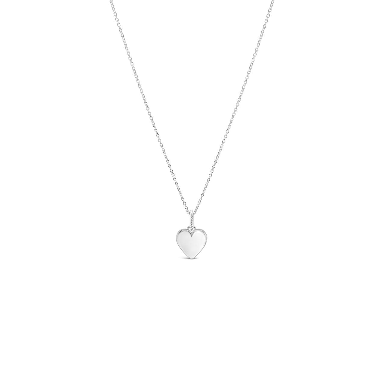 45cm Sterling Silver 20mm Flat Heart Pendant