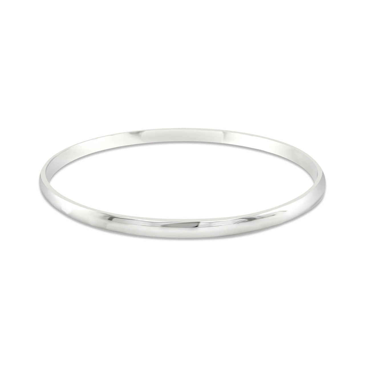 Sterling Silver Half Round 8 1/2" Golf Style Bangle