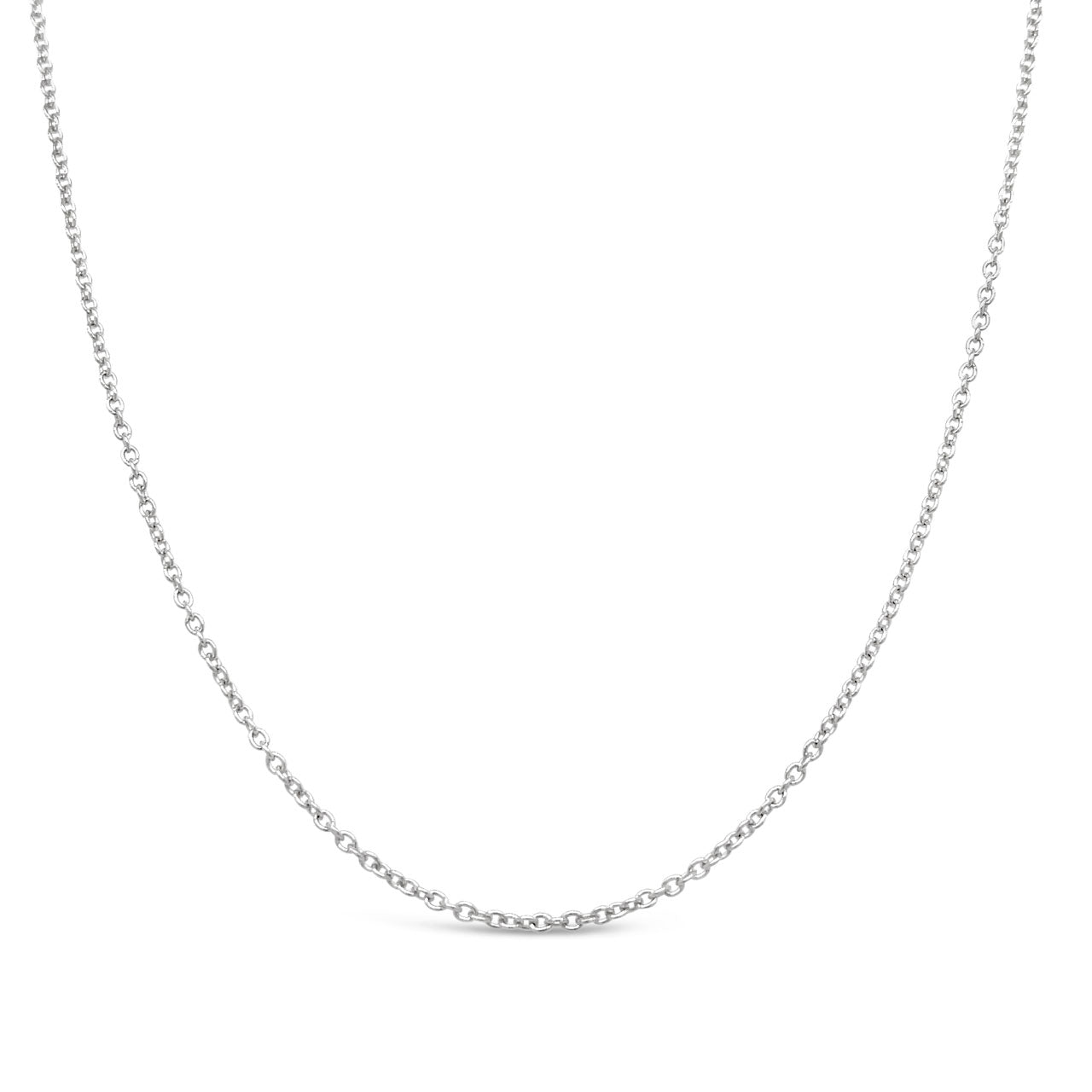 45cm 9k White Gold RCA30 Plain Cable Chain