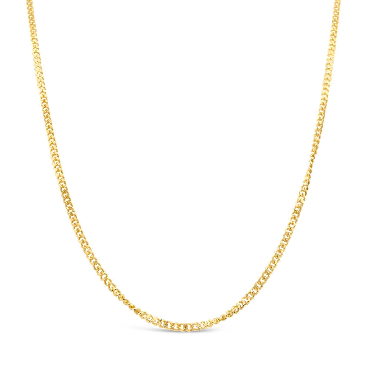 45cm 9k Yellow Gold CD50 Diamond Cut Curb Chain
