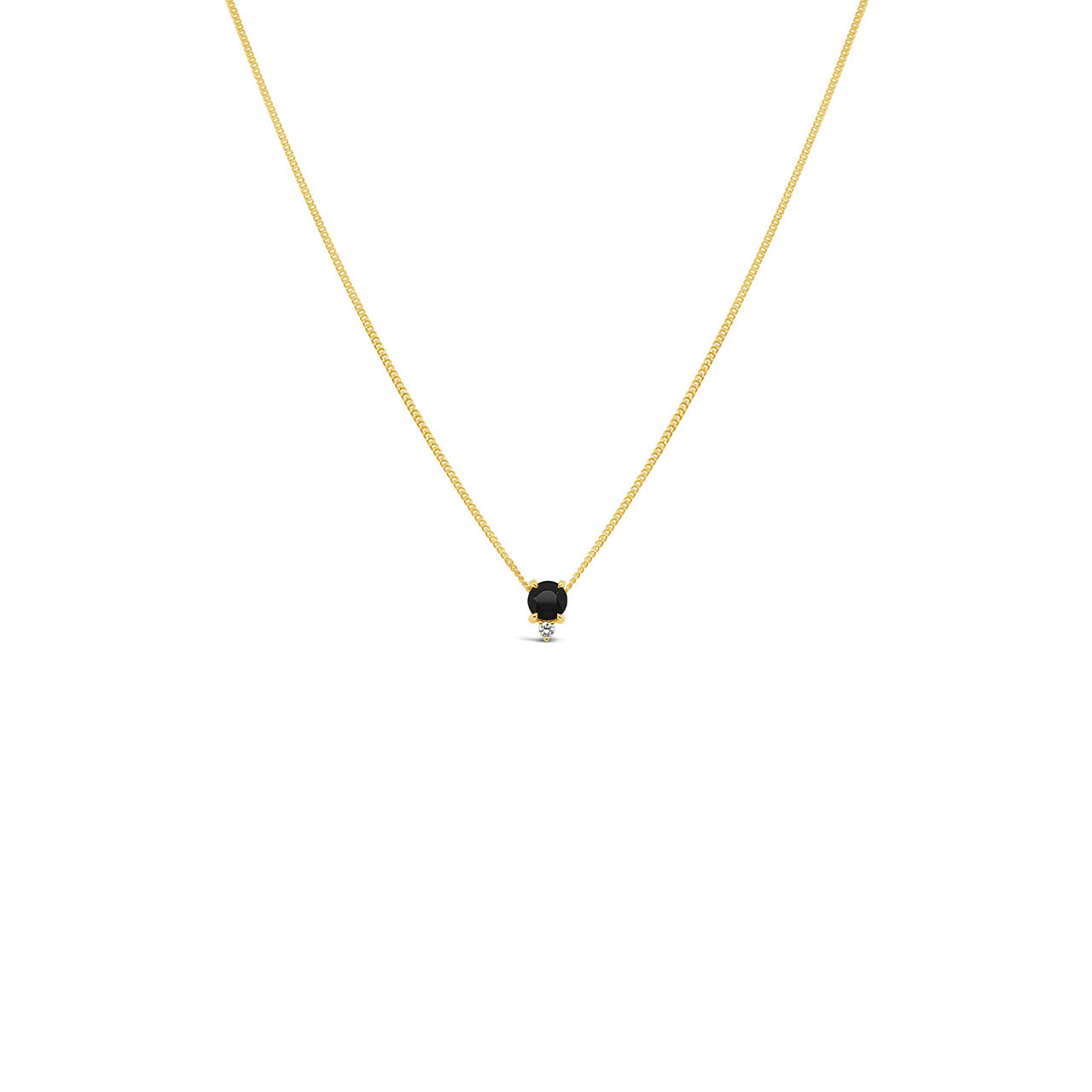 9k Yellow Gold Sapphire & Diamond Necklace