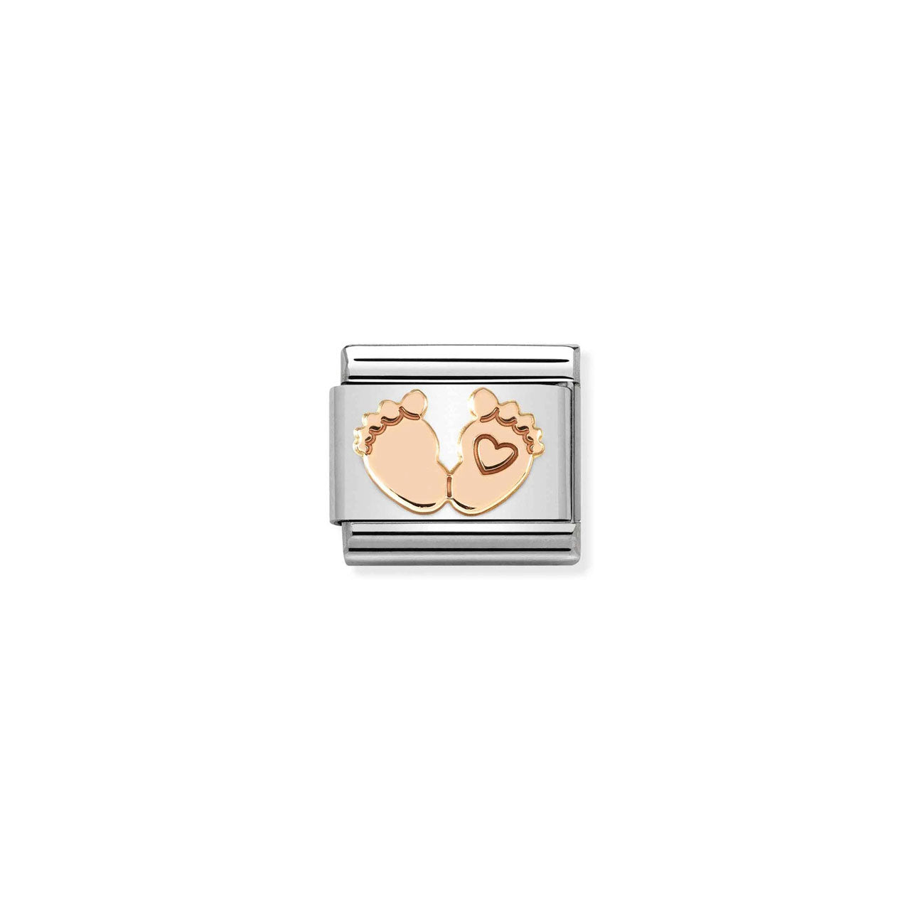 Composable Classic Link 430104/32 Feet With Heart In 9k Rose Gold