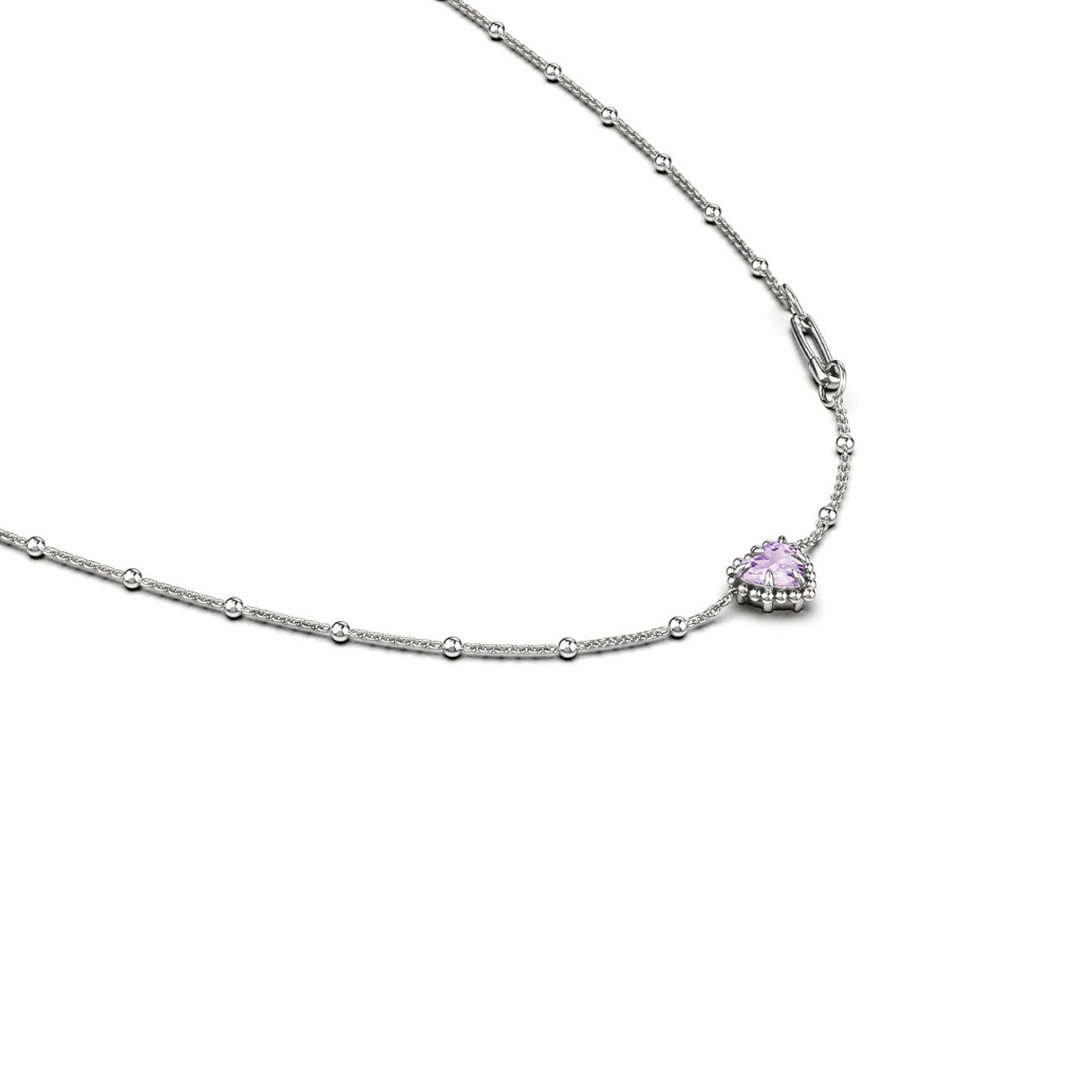 Dahlia's Heart Necklace - Pink Amethyst