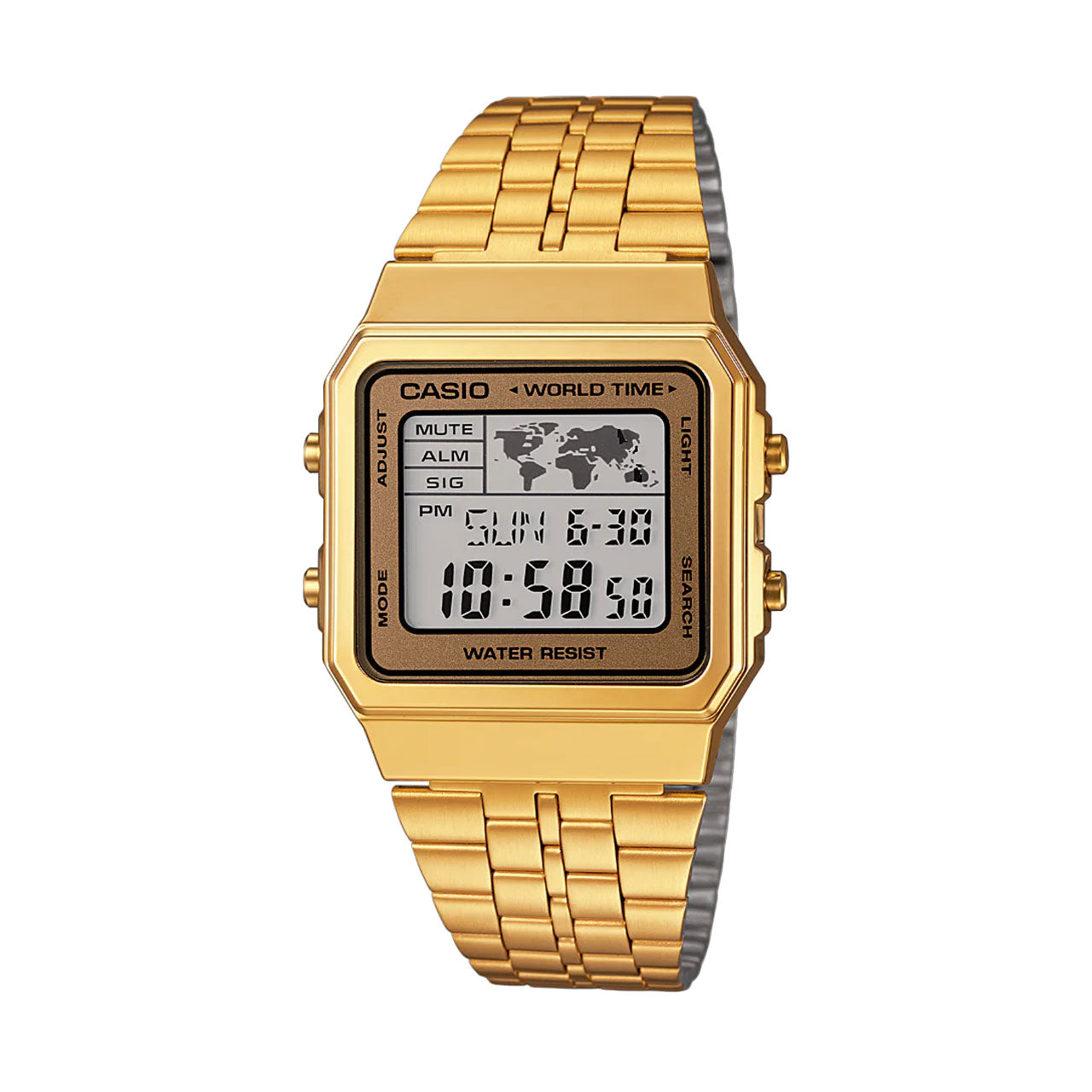 Casio Vintage World Time Digital Gold Watch - A500WGA-9D