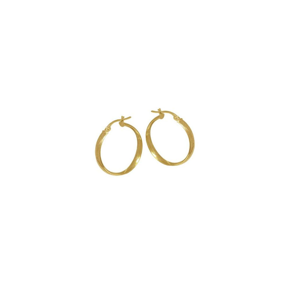 9k Yellow Gold Flat Edge Hoop Earrings