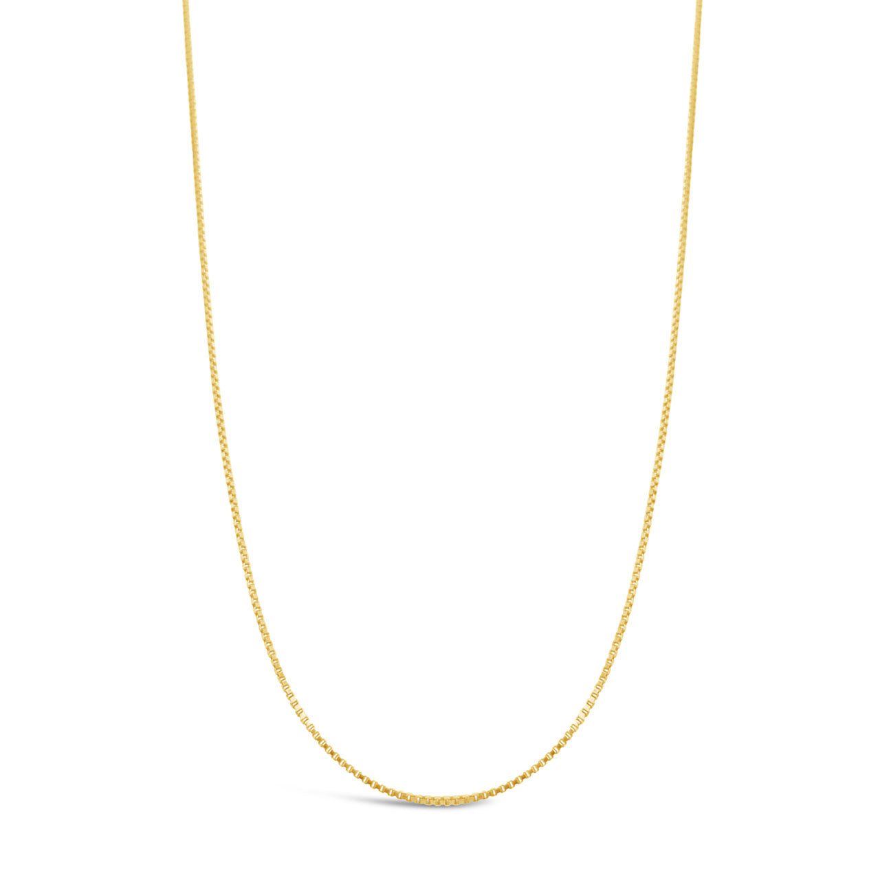 45cm 9k Yellow Gold Solid Venetain Box Link Chain