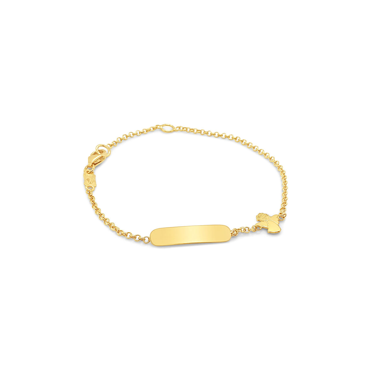 9k Yellow Gold Babies ID Bracelet with Angel