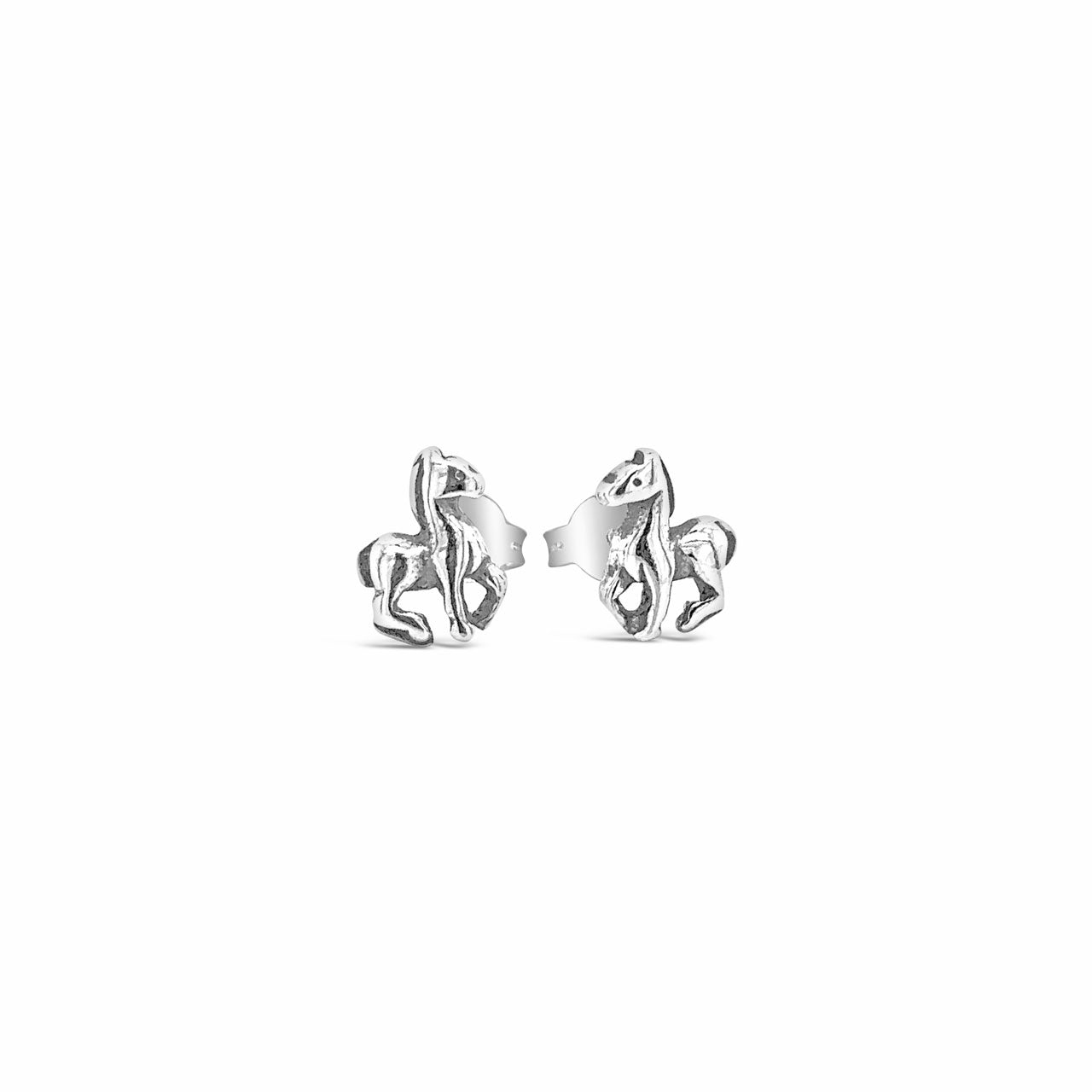 Sterling Silver Small Horse Stud Earrings