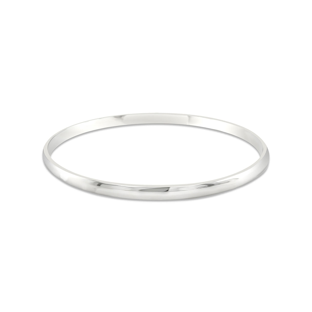 Sterling Silver Half Round 8" Golf Style Bangle