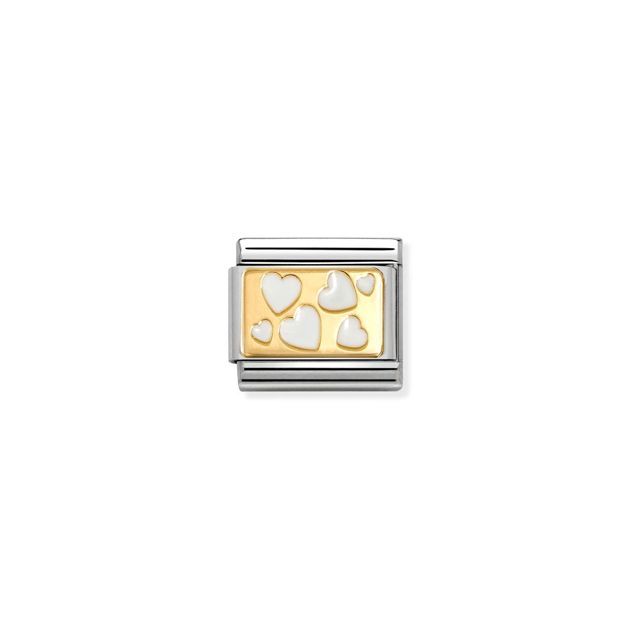 Composable Classic Link 030284/70 White Enamel Hearts In 18K Gold