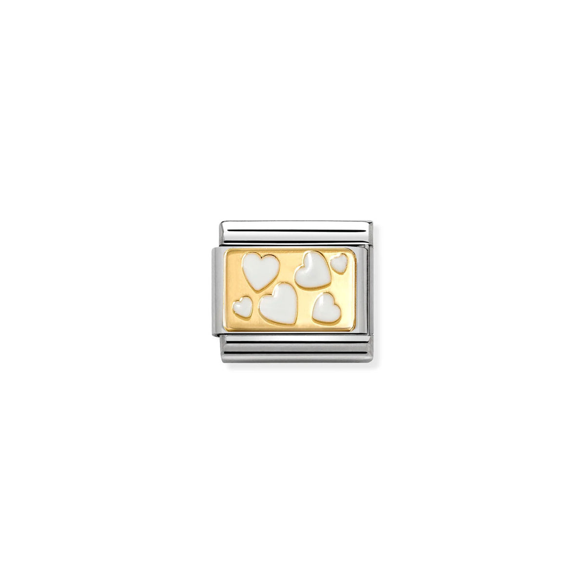 Composable Classic Link 030284/70 White Enamel Hearts In 18K Gold