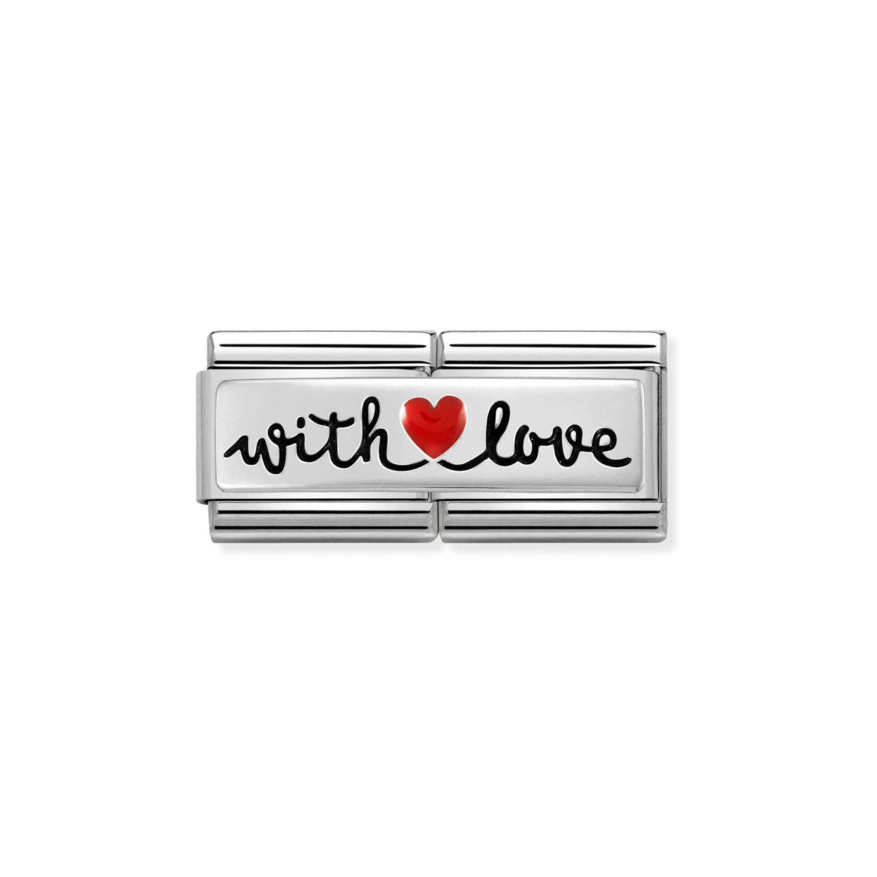 Composable Classic Double Link 330721/09 Heart With CZ in Silver