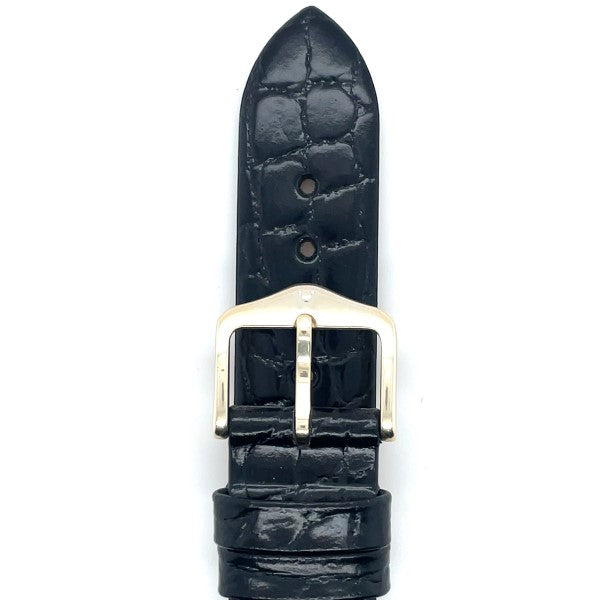 Sobek - 18mm Black Long Leather Watch Strap