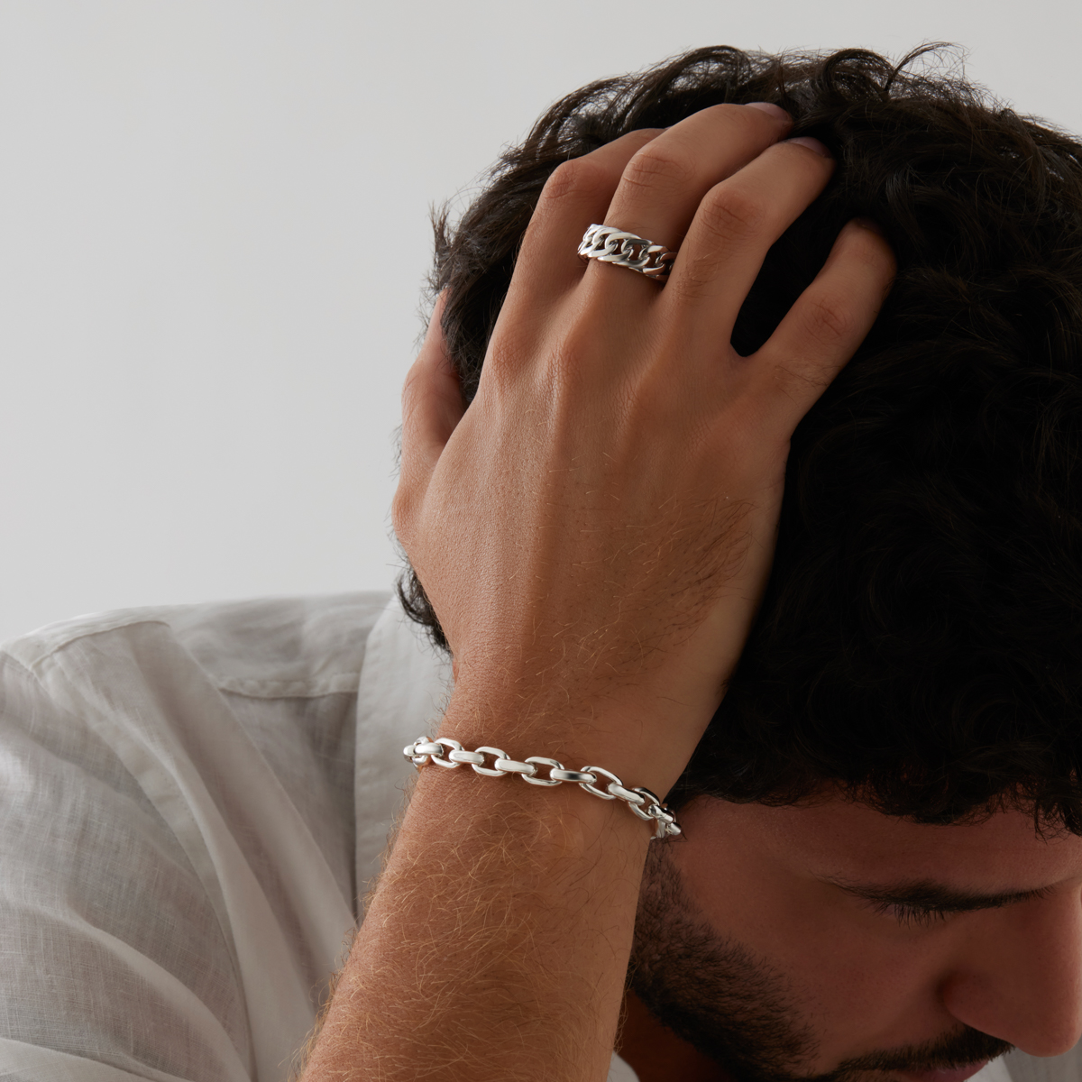 Sentinel Men’s Silver Chain Bracelet 22cm