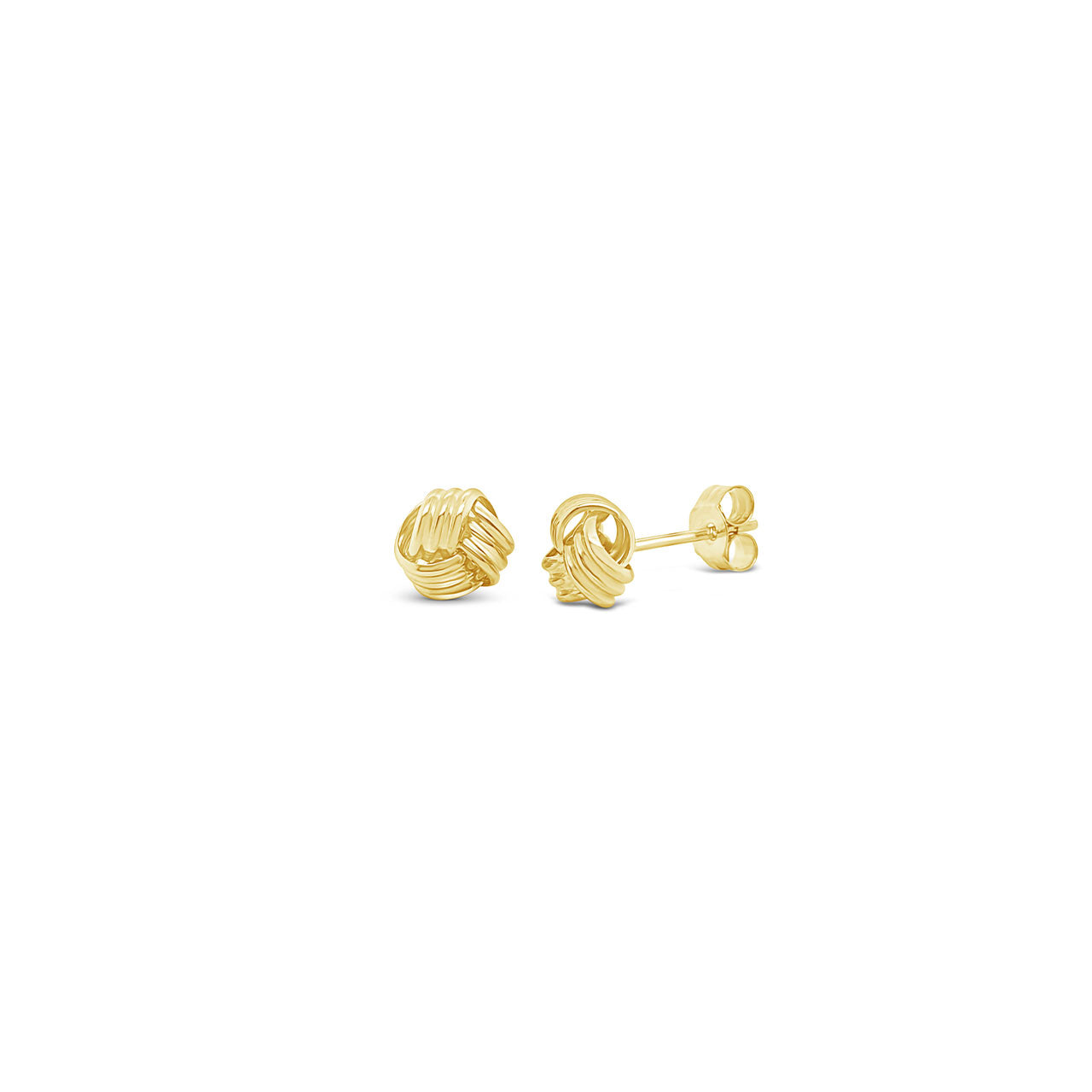 9k Yellow Gold 3 Strand Small Knot Stud Earrings