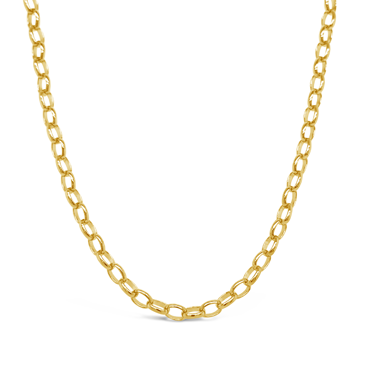 45cm 9k Yellow Gold BO1 Oval Belcher Chain