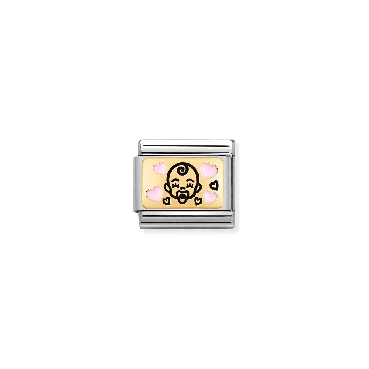 Composable Classic Link 030289/01 Pink Baby in 18k Gold & Enamel
