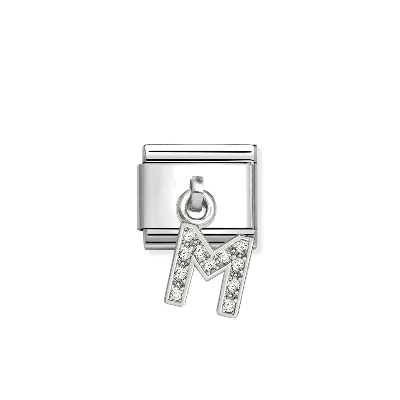Composable Classic Link 331818/13 Letter M Charm In Silver And CZ