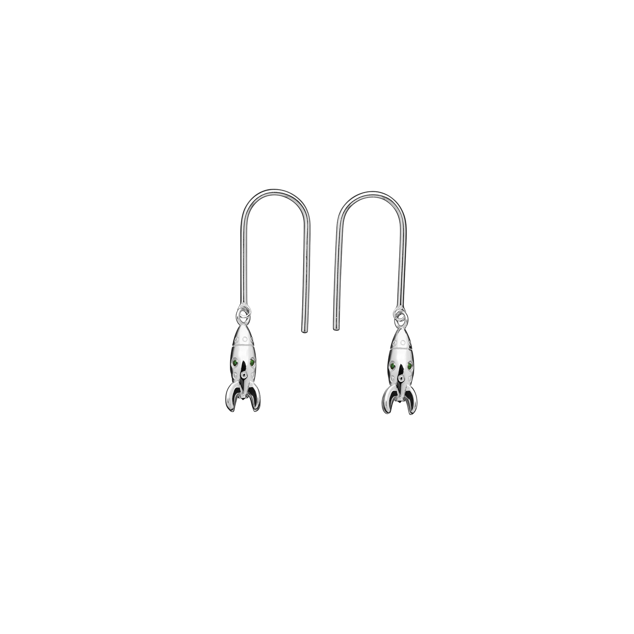 Sterling Silver Mini Rocket Earrings