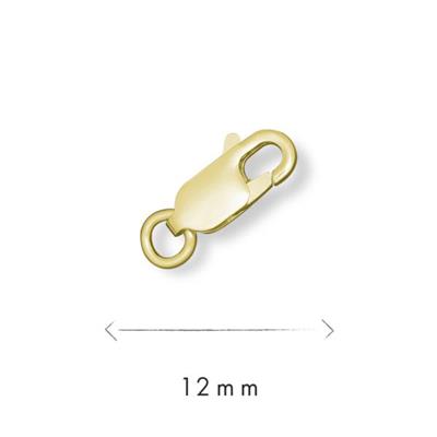 Sterling Silver Gold Plated 12mm Lobster Clasp