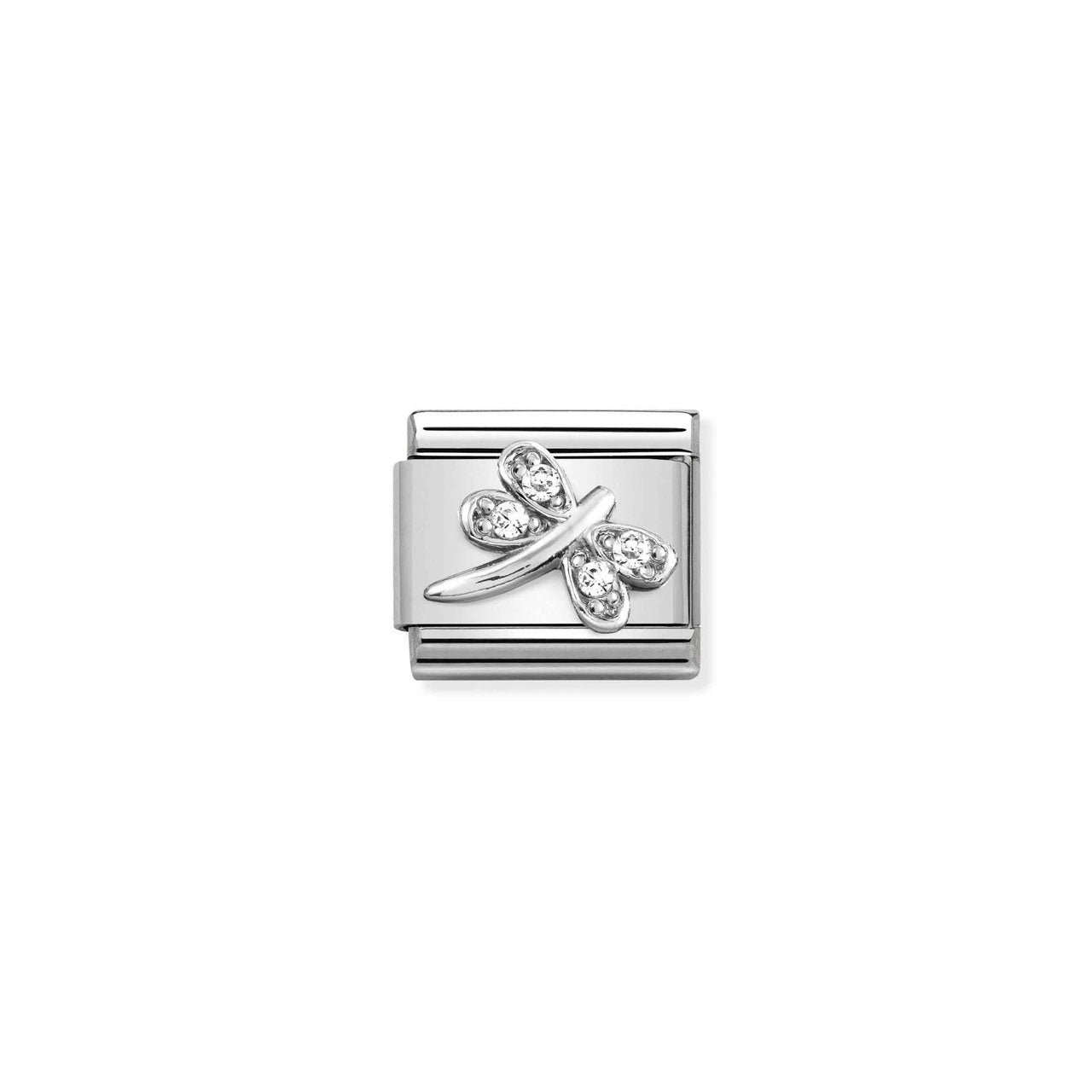 Composable Classic Link 330304/38 White Dragonfly CZ in Silver