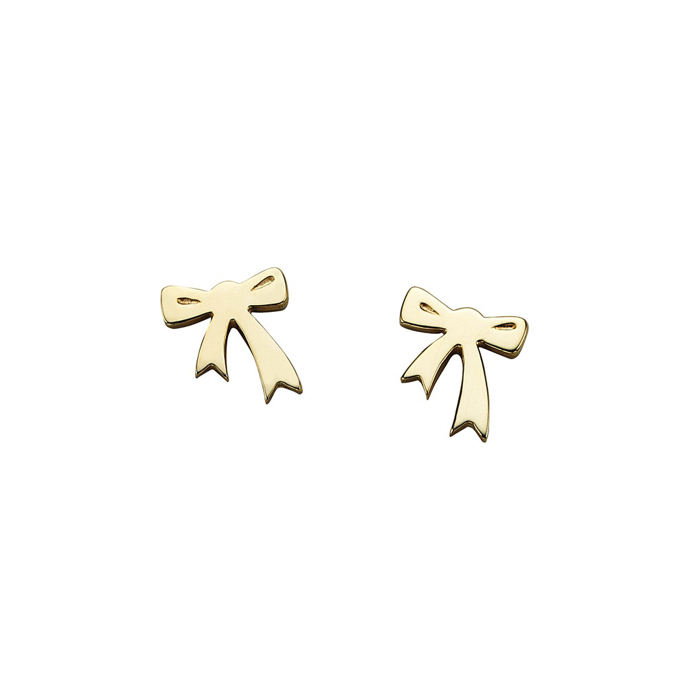 9k Yellow Gold Mini Bow Studs