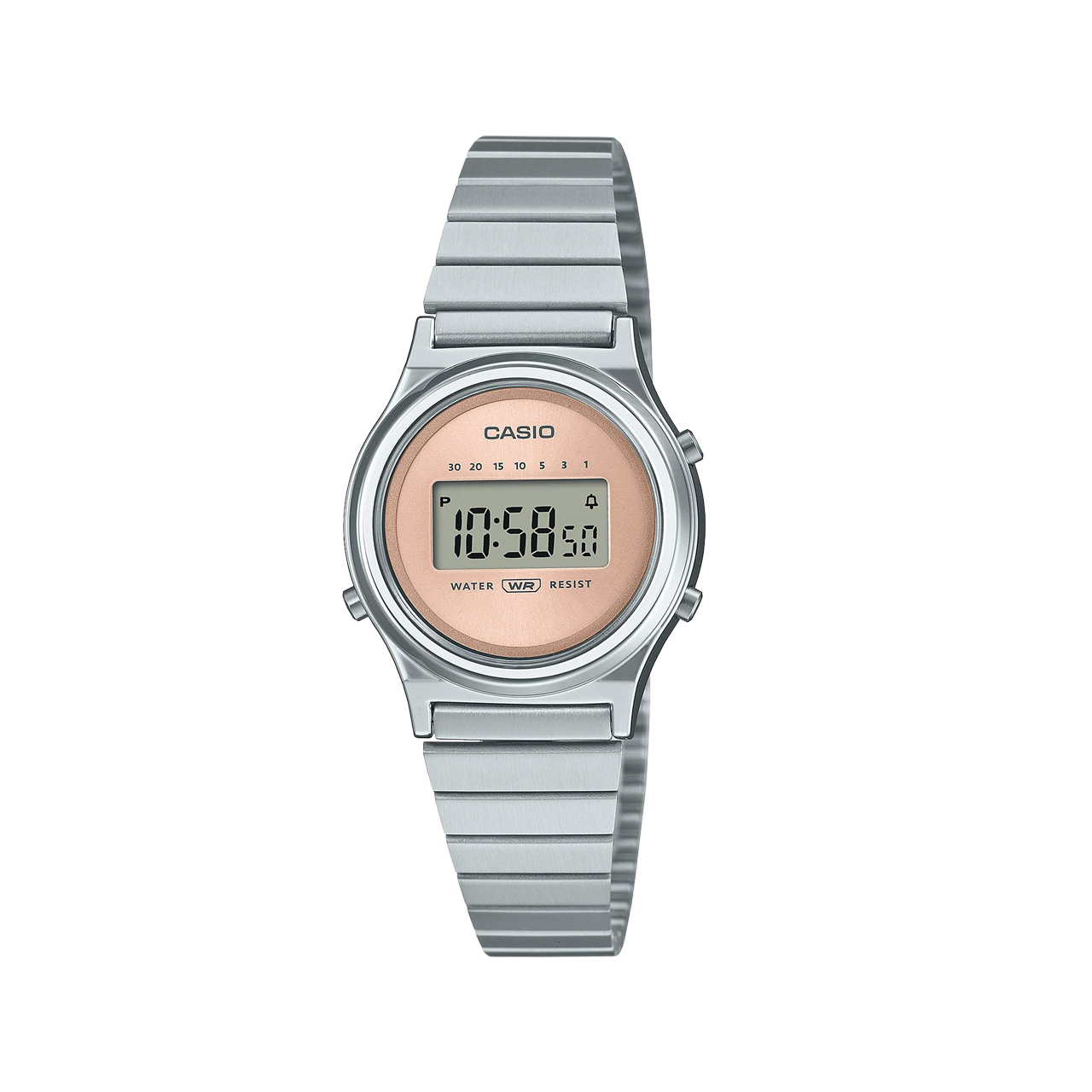 Casio Ladies Digital Steel & Rose Gold Watch - LA700WE-4A