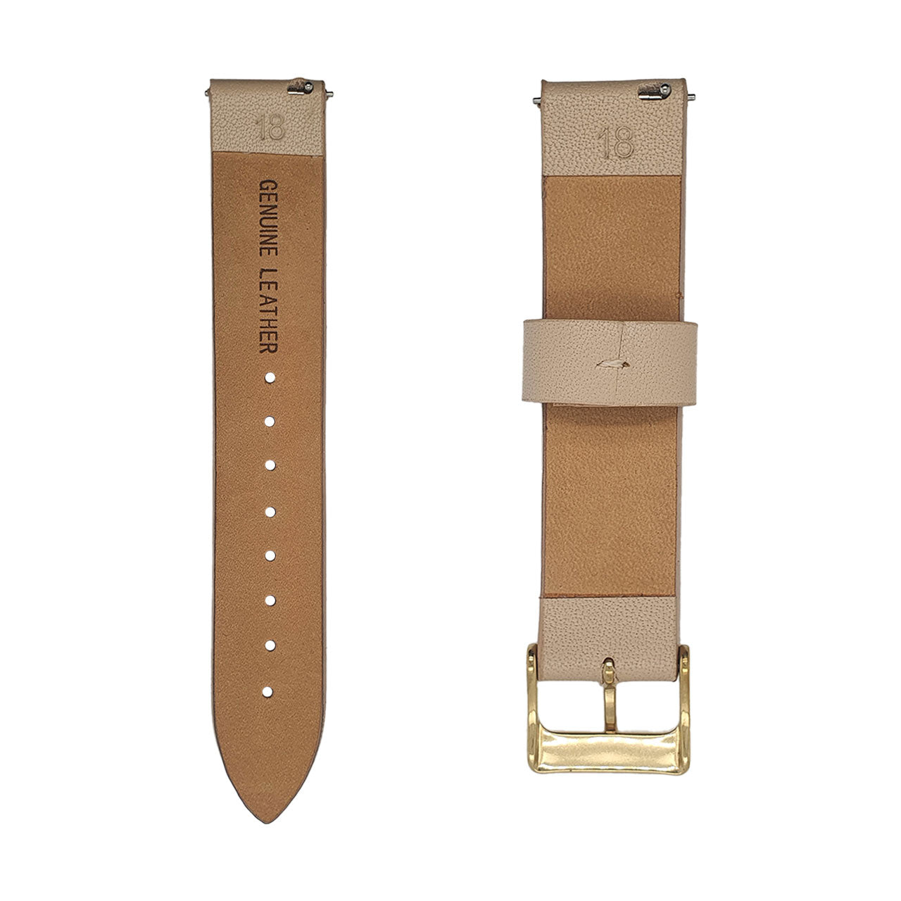 Nude 18mm Leather Watch Strap