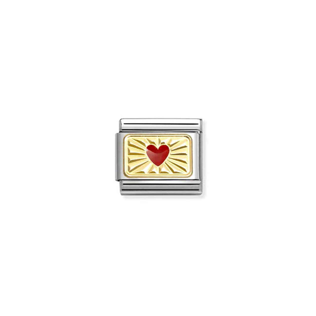 Composable Classic Link 030284/58 Red Heart With Etched Detail In Gold