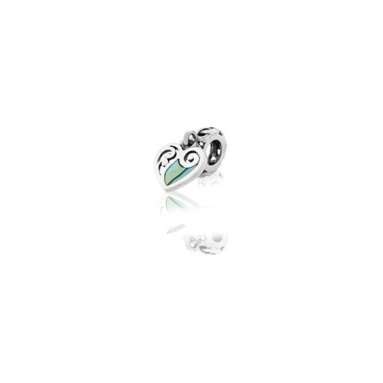 Paua Heart Charm