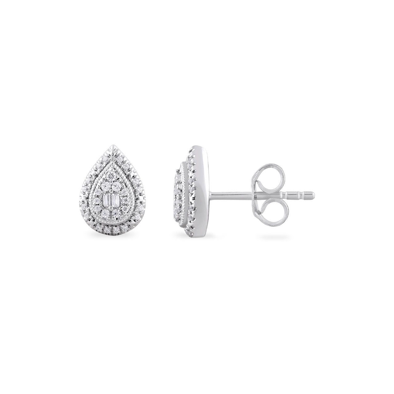 9k White Gold Pear Shaped 0.15ct Diamond Earrings