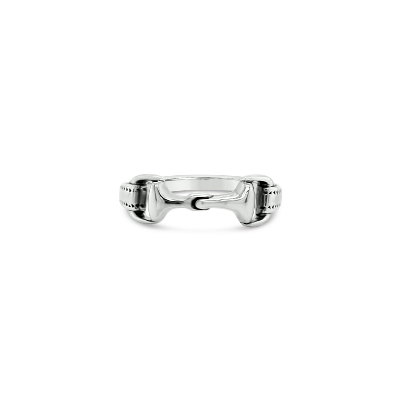 Sterling Silver Double Horse Bit Ring