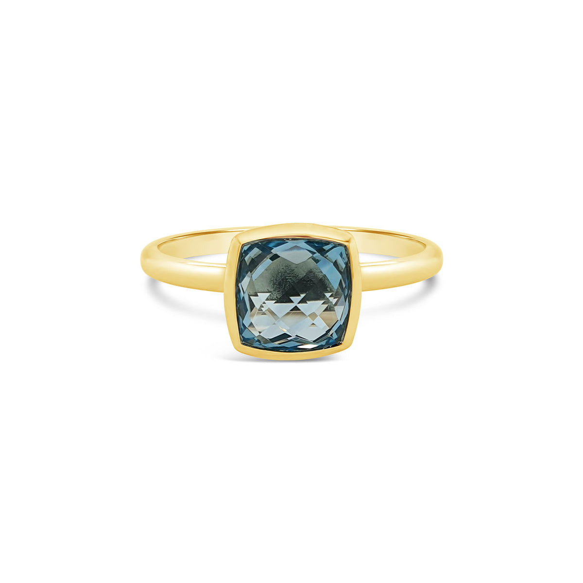 9k Yellow Gold Blue Topaz Dress Ring