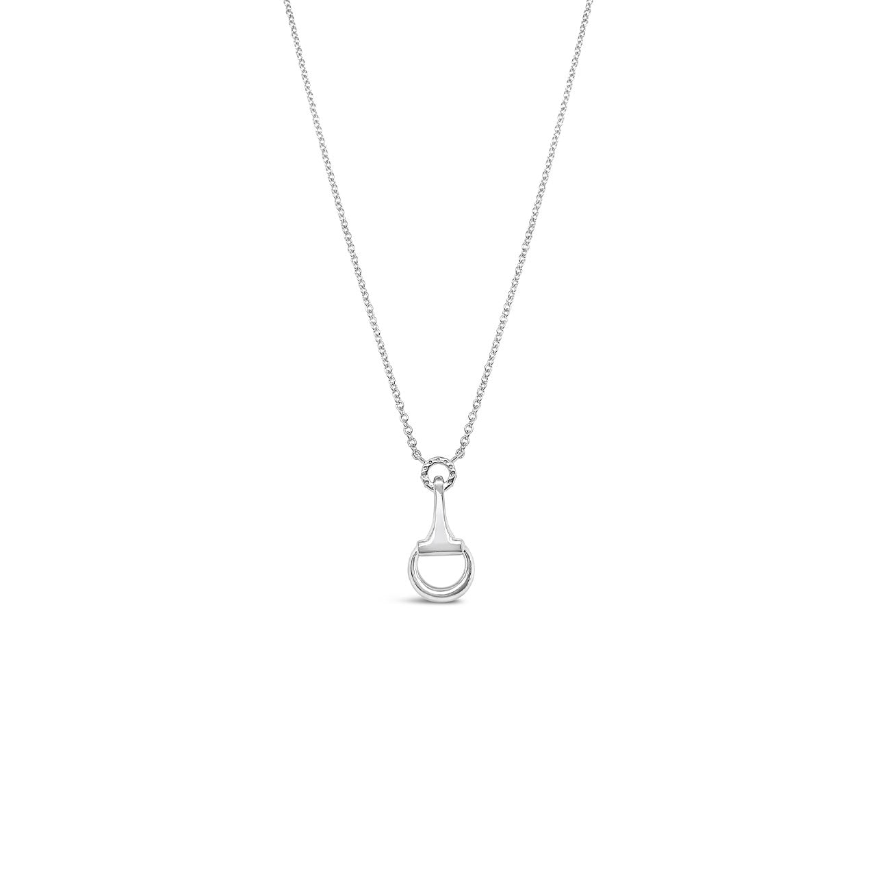 Sterling Silver Snaffle with CZ Ring Pendant