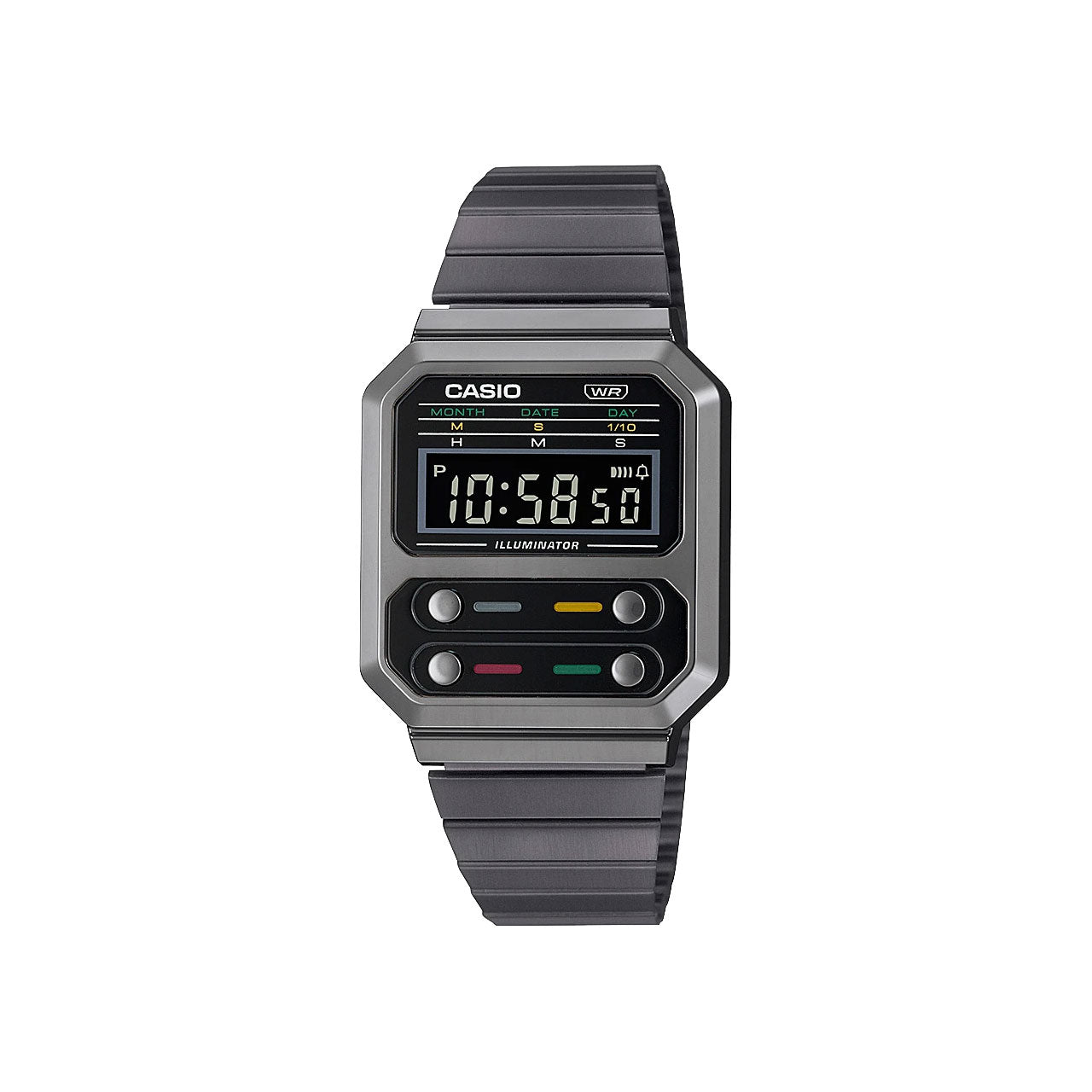 Gun Metal Vintage Digital Watch - A100WEGG-1A