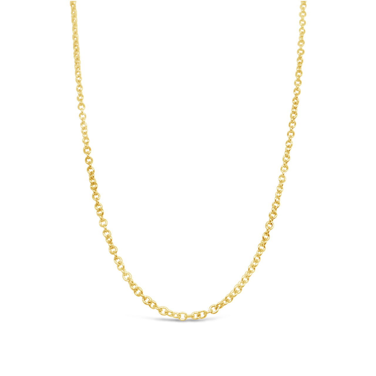 45cm 9k Yellow Gold Plain Cable Chain Unplated