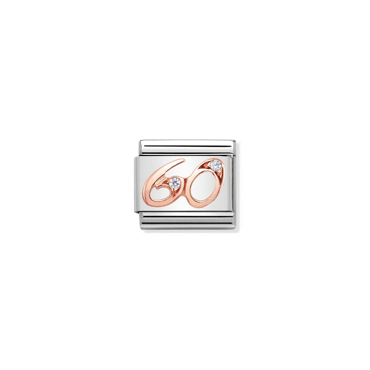 Composable Classic Link 430315/60 Number 60 In 9k Rose Gold & CZ
