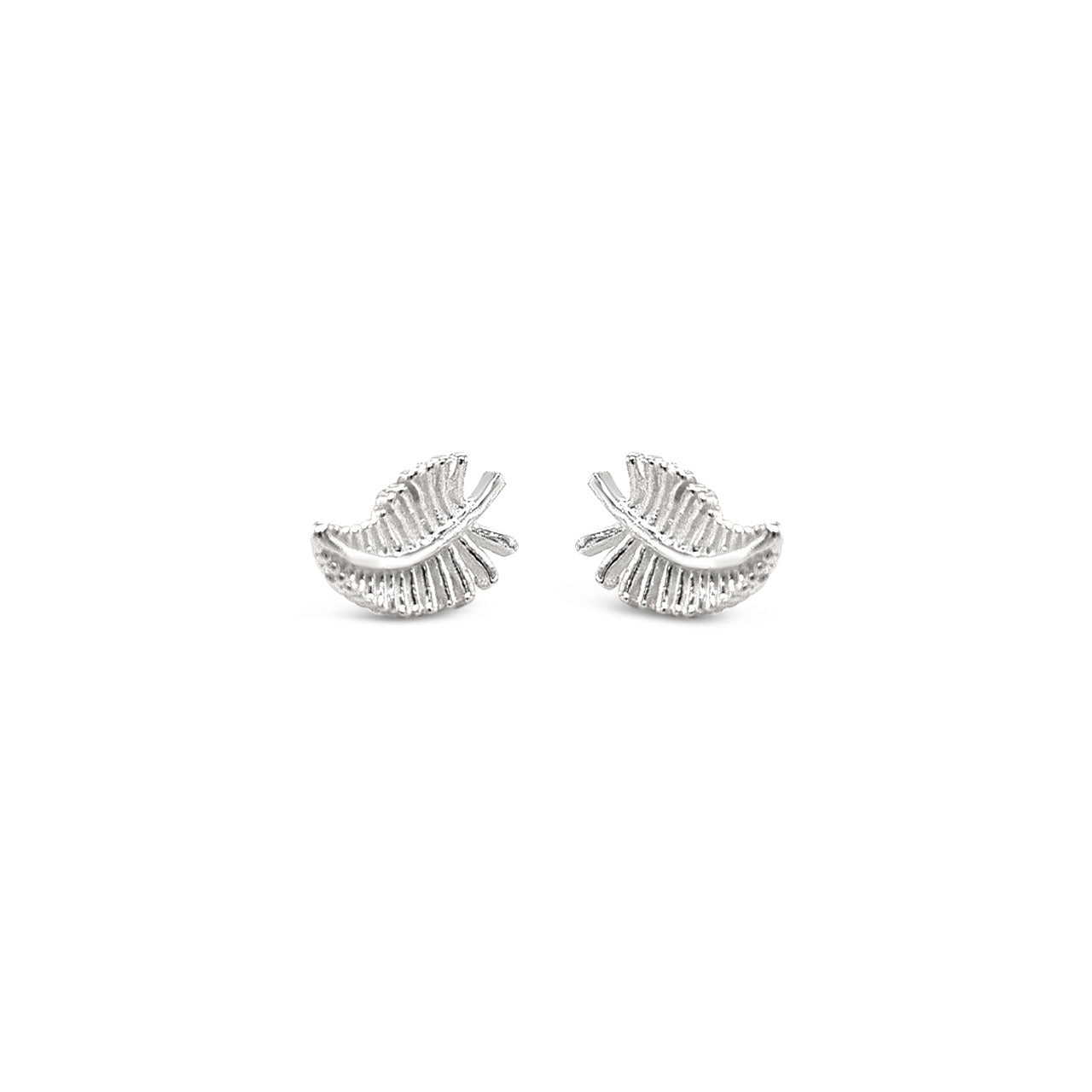 Sterling Silver Mini Fern Stud Earrings