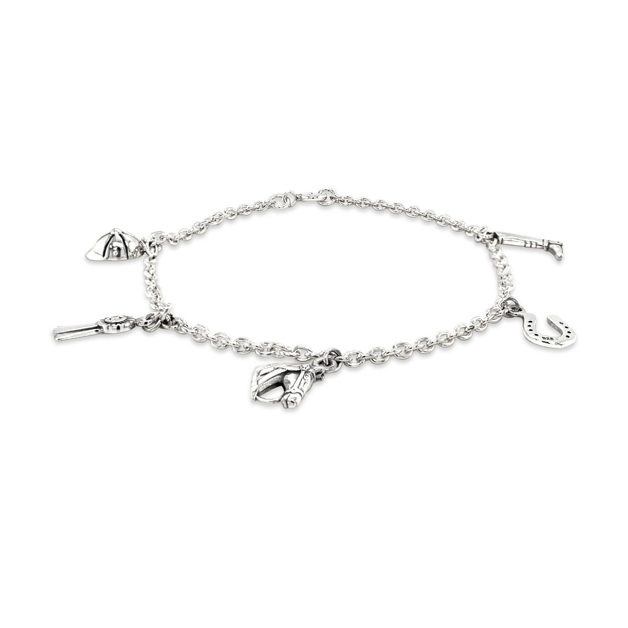 Sterling Silver Horse Charm Bracelet