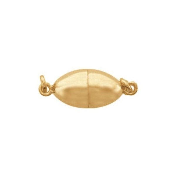 Sterling Silver Gold Plated 7x10mm Magnetic Oval Clasp