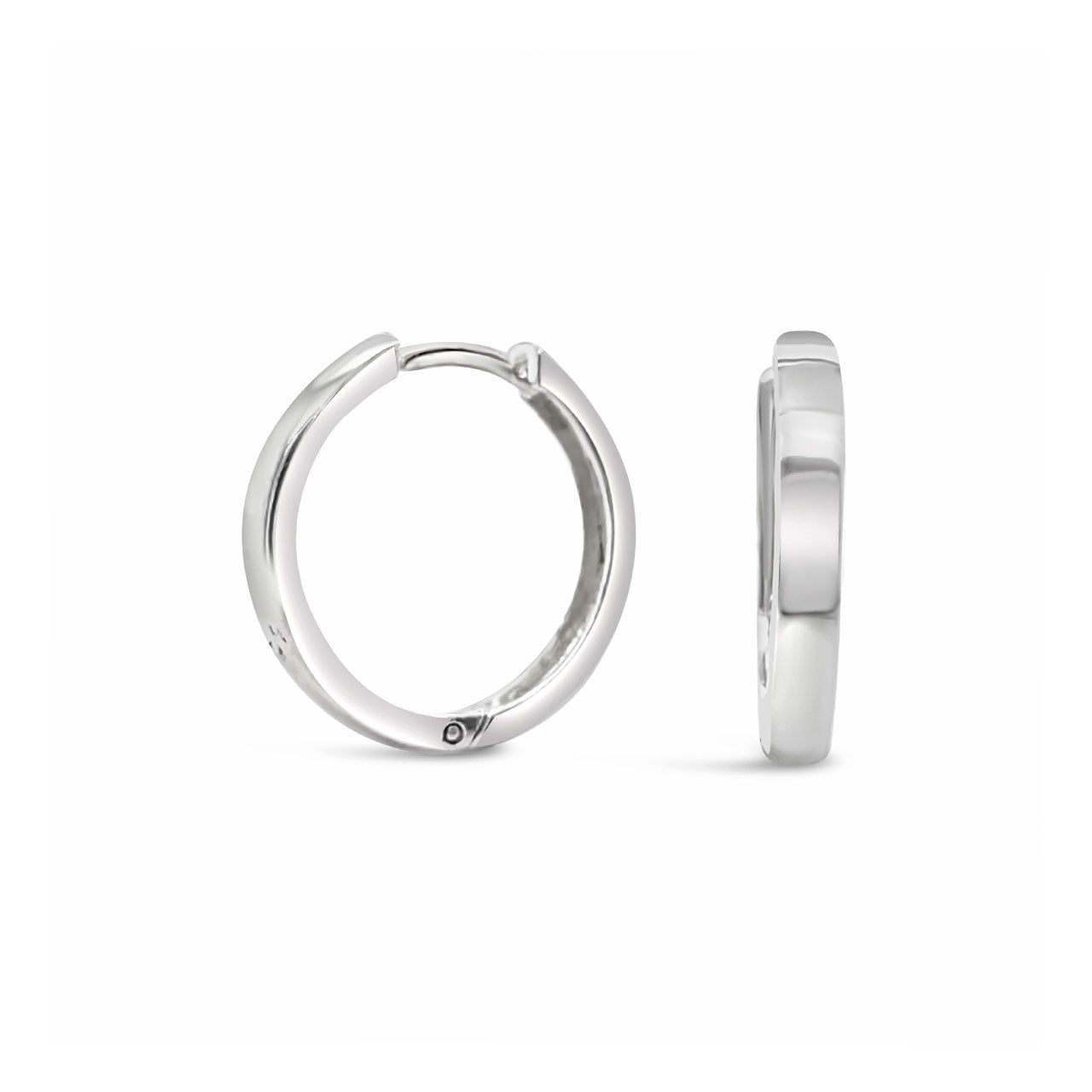 Sterling Silver 19 mm Square Profile Huggies