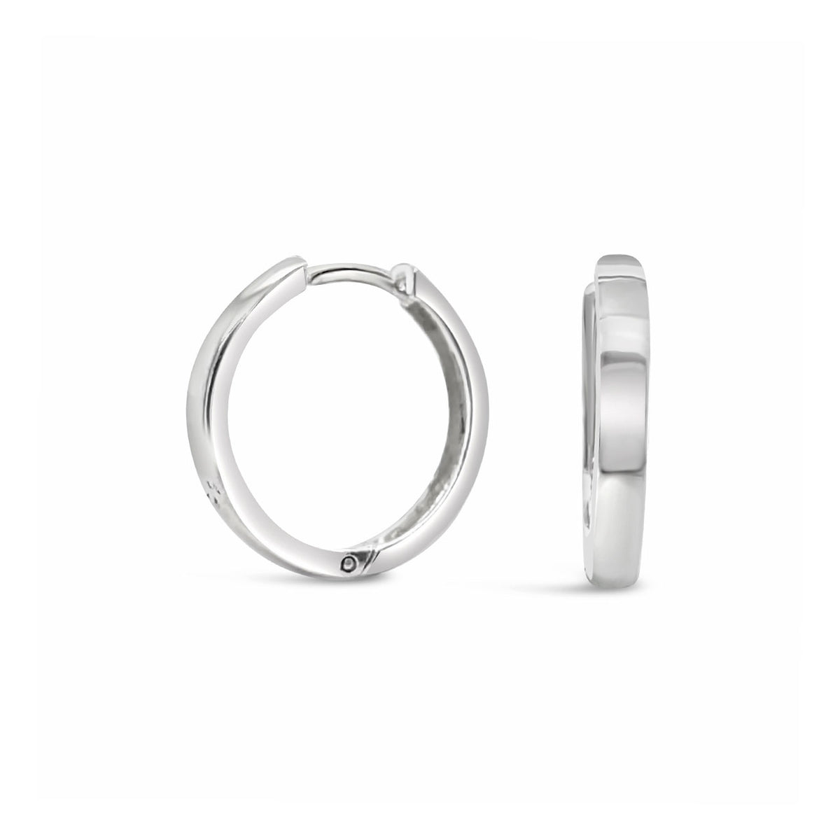 Sterling Silver 19mm Square Profile Huggies