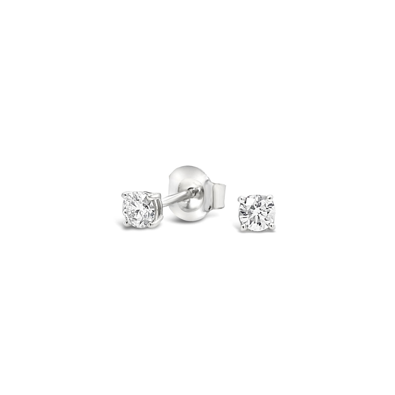 9k White Gold 0.25ct Diamond Solitaire Stud Earrings