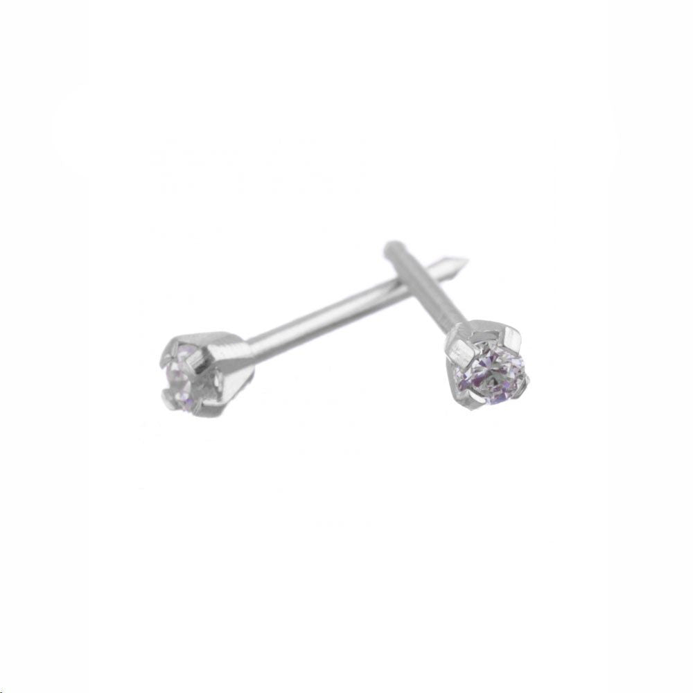 Surgical Stainless Steel CZ 2mm Claw Studs