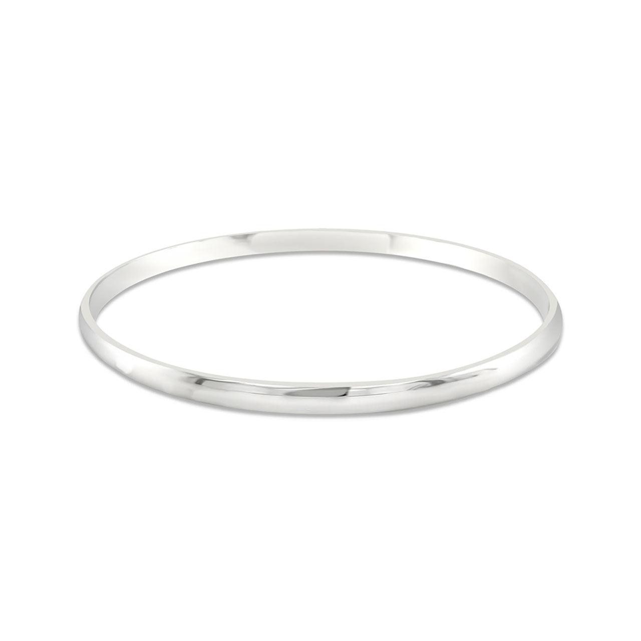 Sterling Silver Half Round 8 1/4" Golf Style Bangle