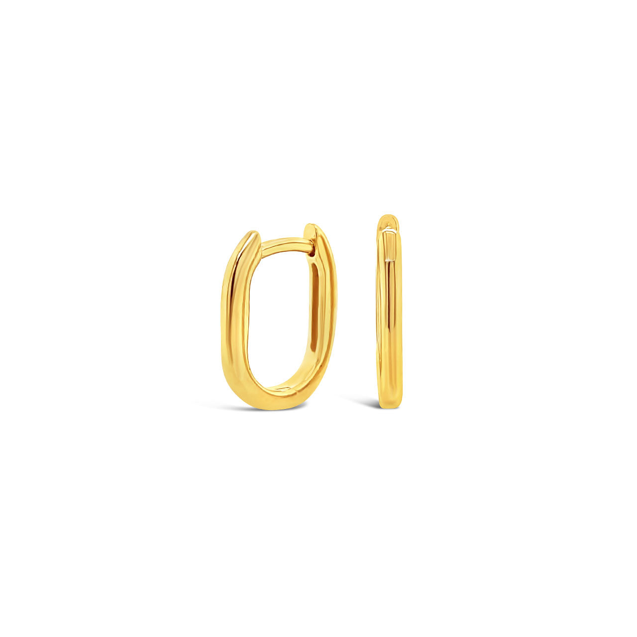 9k Yellow Gold Small Rectangle Huggie Hoop Earrings