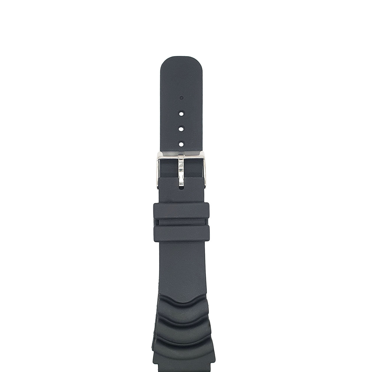 22mm Divers Black PU Watch Strap