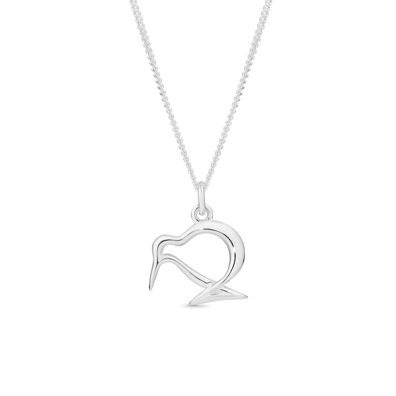 Sterling Silver Outline Kiwi Pendant