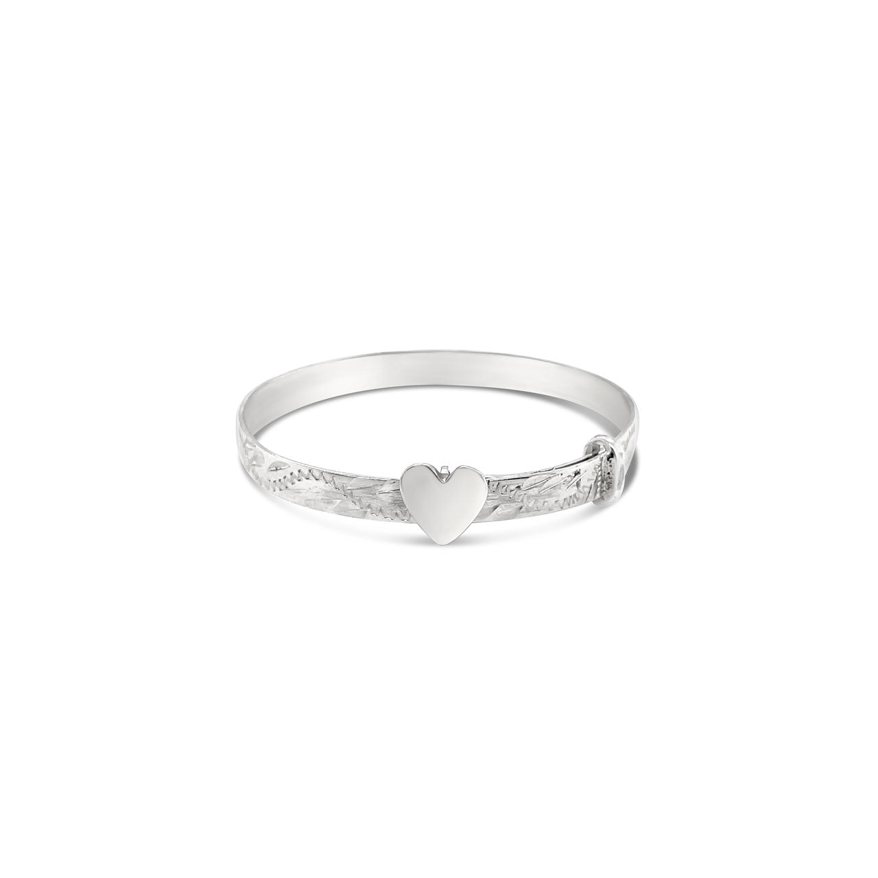 Sterling Silver Hand Engraved Expanding Christening Bangle